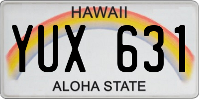 HI license plate YUX631