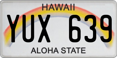 HI license plate YUX639