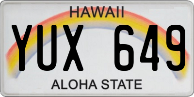 HI license plate YUX649