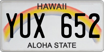 HI license plate YUX652
