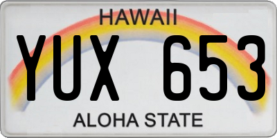 HI license plate YUX653