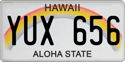 HI license plate YUX656
