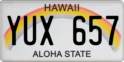 HI license plate YUX657