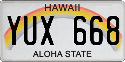 HI license plate YUX668