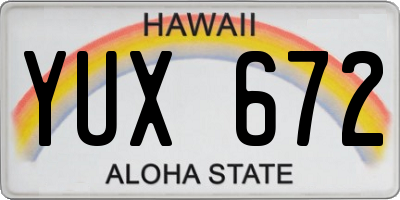 HI license plate YUX672