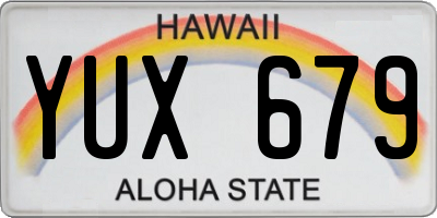 HI license plate YUX679