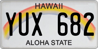 HI license plate YUX682