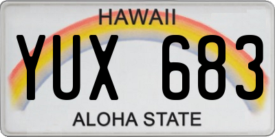 HI license plate YUX683