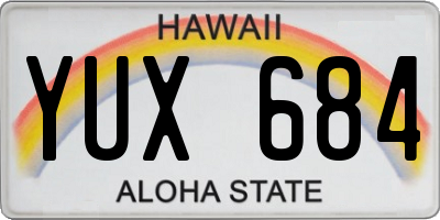 HI license plate YUX684