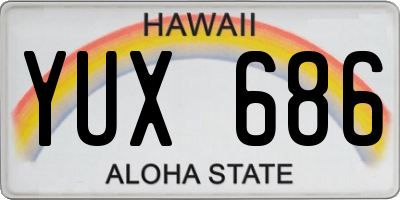HI license plate YUX686