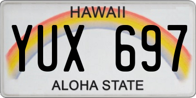 HI license plate YUX697