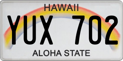 HI license plate YUX702