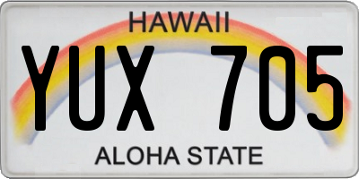 HI license plate YUX705