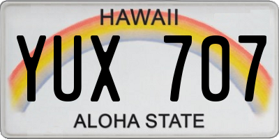 HI license plate YUX707