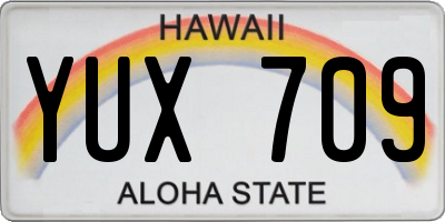 HI license plate YUX709