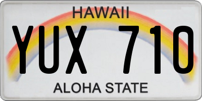 HI license plate YUX710