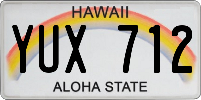 HI license plate YUX712