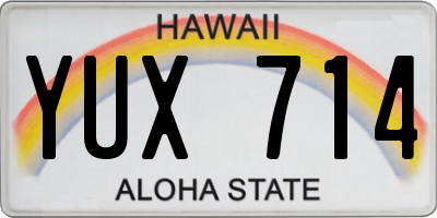 HI license plate YUX714