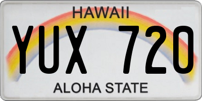 HI license plate YUX720