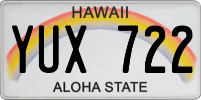 HI license plate YUX722