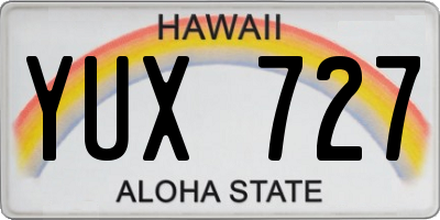 HI license plate YUX727
