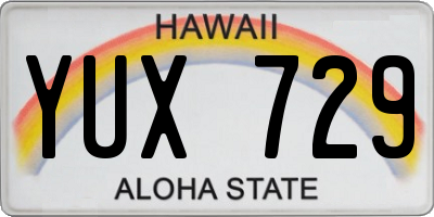 HI license plate YUX729