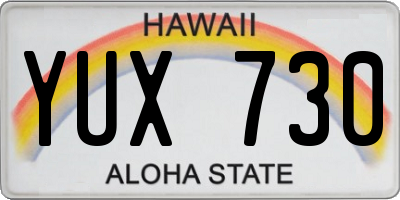 HI license plate YUX730