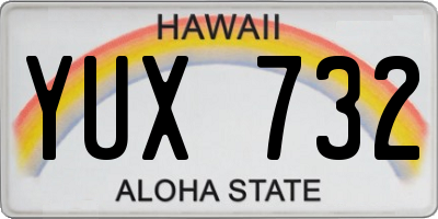 HI license plate YUX732