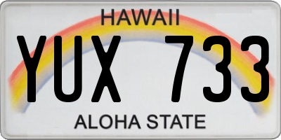 HI license plate YUX733