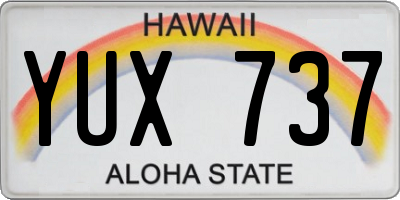 HI license plate YUX737