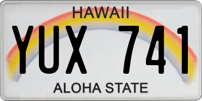 HI license plate YUX741