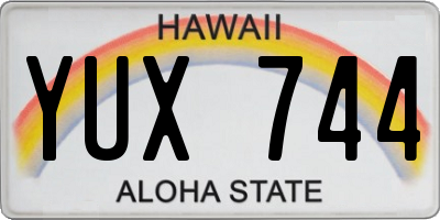 HI license plate YUX744