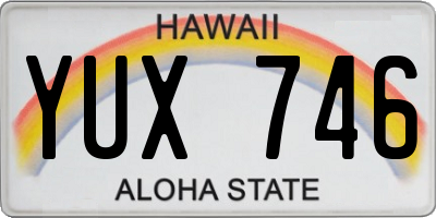 HI license plate YUX746