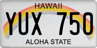 HI license plate YUX750