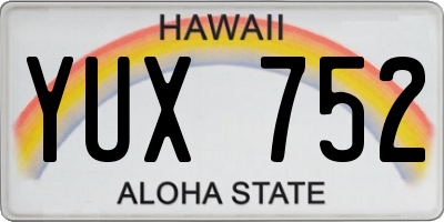HI license plate YUX752