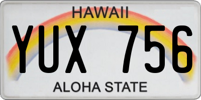 HI license plate YUX756