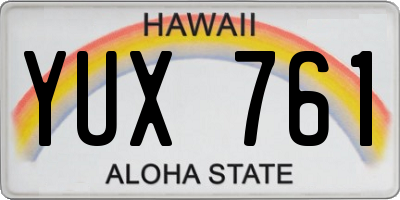 HI license plate YUX761