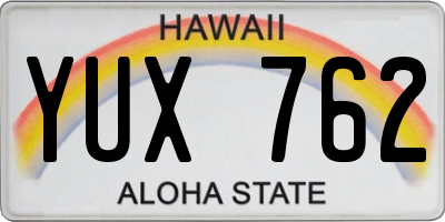 HI license plate YUX762