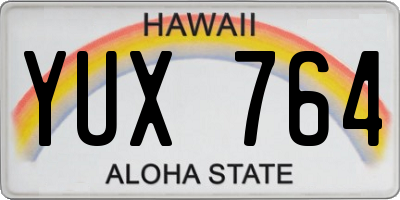 HI license plate YUX764