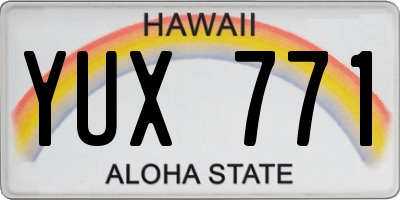 HI license plate YUX771