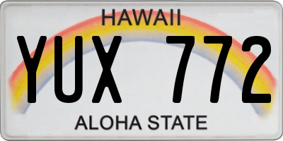 HI license plate YUX772