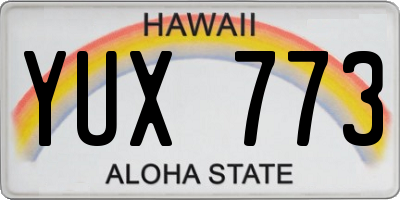 HI license plate YUX773