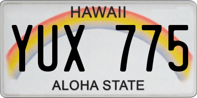HI license plate YUX775