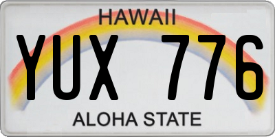 HI license plate YUX776