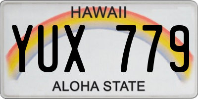 HI license plate YUX779