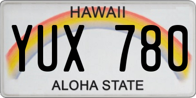 HI license plate YUX780