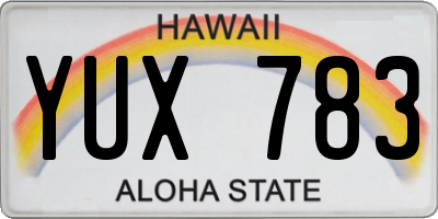 HI license plate YUX783