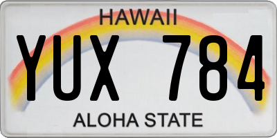 HI license plate YUX784