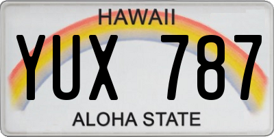 HI license plate YUX787
