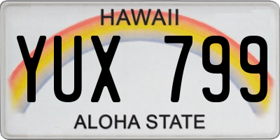 HI license plate YUX799